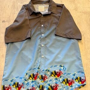 Men's Route One Apparel Maryland Flag Blue Crab Short-Sleeve Dress Shirt